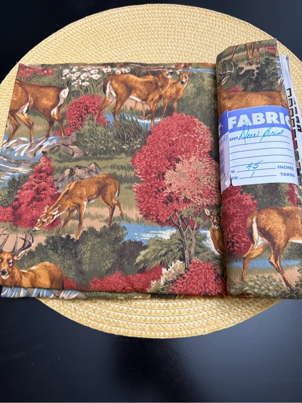 Deer Scenic Cotton Fabric